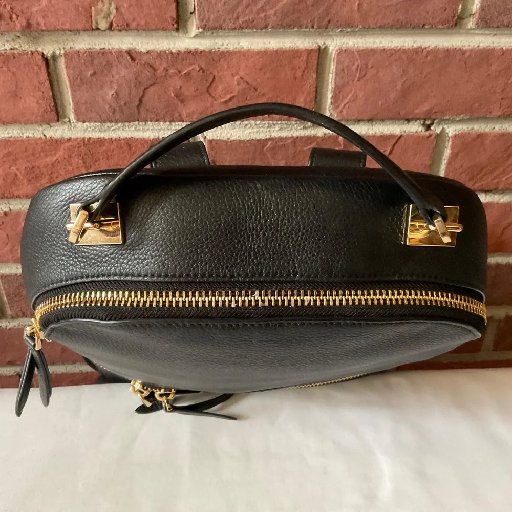Henri Bendel Soho Black Pebble Leather Backpack